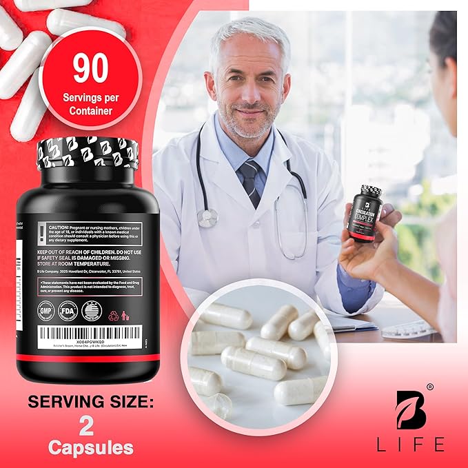 Butcher’s Broom, Horse Chestnut, L-Arginine and Resveratrol, Circulation Complex | 180 Caps - 45 Days | Made in USA by B Life. (CirculationUSA)