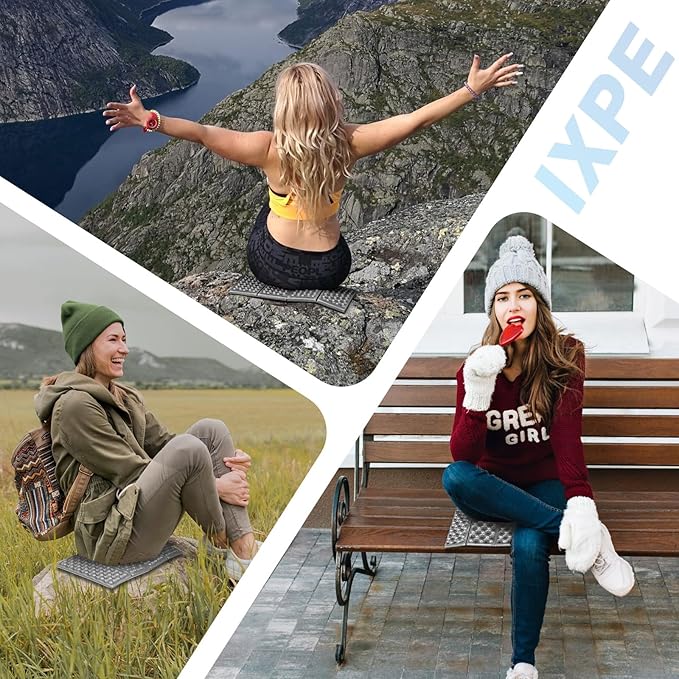 Foam Seat Mat for Camping, Foldable Seat Pat Cushion,Waterproof IXPE Sitting Pad for Outdoor Camping, Stadium,Backpacking Travel,Hikking,Picnic,Stadiums and Bleachers