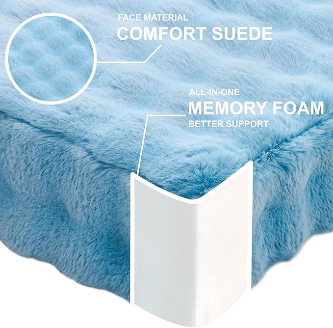 JKMAX 22 inches Floor Pillow for Adults - Large Meditation Cushion with Thick Foam & Soft Tufted Cover - Premium Outdoor Square Floor Cushion Seat - Yoga Pillows for Sitting On Floor - Sky Blue