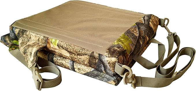 AUSCAMOTEK Camouflage Hunting and Stadium Seat Cushion with Backrest - 5cm Thick, Water-Resistant, Silent Material for Turkey Hunting Fishing Camping and Outdoor Activities