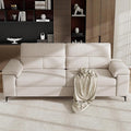 Upvilla 88.97" Modern Couches for Living Room, Deep Seat Sofa with 8”Cushion, Comfy 2-Seater Chenille Loveseat Sofa with Convertible Armrest, Removable Sofa Cover, High Leg (Beige)