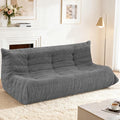 HABUTWAY Bean Bag Chairs Fireside Lazy Floor Sofa, Soft Teddy Fleece 3 Seater Sofa with High-Resilience Foam Filling，Beanbag for Living Room, Bedroom, Office (Dark Grey Teddy)