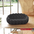 JACH 78.74'' Modern Bubble Curved Couch, Upholstered Love Seat Boneless Lazy Floor Sofa, 3D Honeycomb-Shaped Leisure Sofa for Living Room, Apartment, Small Space, Grey