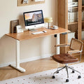 YESWOOD Electric Height Adjustable Standing Desk Solid Wood Home Office Computer Desk Memory Preset Versatile Adjustable Workstation for Study & Work 47.24" W