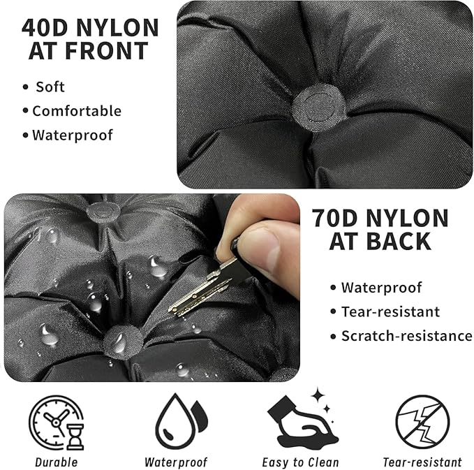 Eulant Lightweight Inflatable Air Seat Cushion - Portable Travel Cushion, Suitable for Camping, Hiking, Climbing, Bleacher, Home and Office