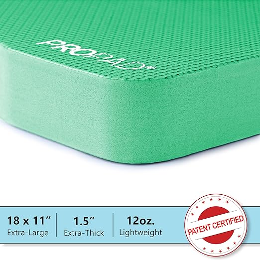 RED Home Club Thick Kneeling Pads, Garden Kneeler for Gardening, Bath Kneeler for Baby Bath, Kneeling Mat for Yoga, Knee Pad for Work, Extra Large (XL) 18 x 11 x 1.5 Inches, Green (Pack of 2)