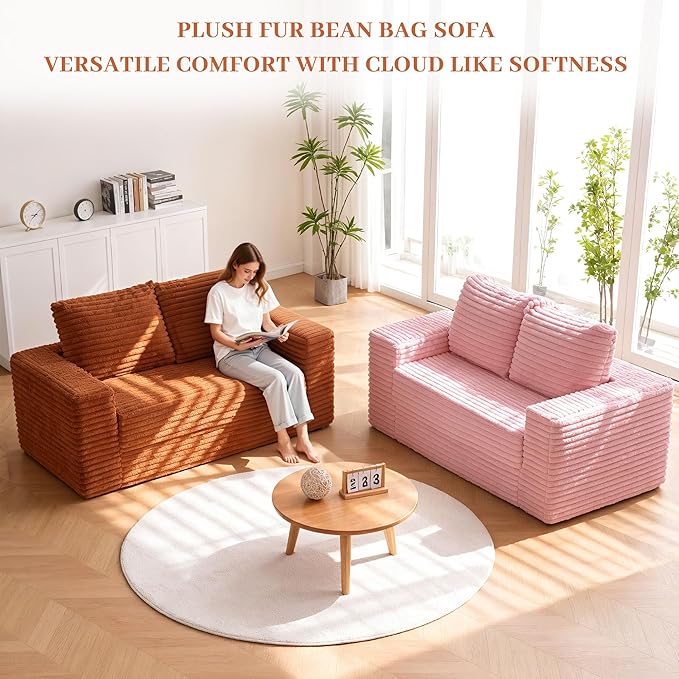 HABUTWAY Convertible Folding Sofa Bed Couch,3 in 1 Pull Out Couch Bed,Loveseat Sleeper Sofa Bed,Boneless Couches with Pillows for Living Room Bedroom, Brown