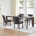 Watson & Whitely Upholstered Dining Chairs Set of 4, Faux Leather Armless Dining Room Chairs with Solid Wood Legs & Back Side Chair for Kitchen, Living Room, Restaurant, Black