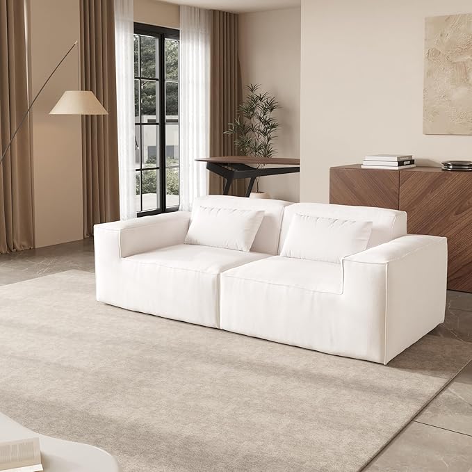 JACH 86.62" Modular Sectional Couch, Huge Plus Love Seat Sofa, Modern Comfy Cloud Couches, Sofa Furniture for Living Room, Office, Apartment, Beige