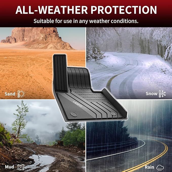 LASFIT Floor Mats Fit for BMW X5 New 2019-2025 2026 All Weather Floor Liners Custom Fit TPE Mat Front & Rear Rows Car Mat Full Set for 50i M50i M 45e 50e 40i M60i(Only for 5 Passengers), Black