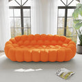 WJShome Bubble Couch,98'' Modern Curved Sofa, 3 Seater Morden Lazy Floor Sofa, Memory Foam Bean Bag Floor Couch Lounge Chair for Living Room, Office, Apartment-Orange