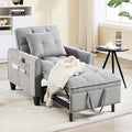 choairy Convertible Sleeper Chair, 3 in 1 Sleeper Chair Bed Pull Out Sofa Bed Chairs, Velvet Single Sofa Beds with Adjustable Backrest for Adults Reading Living Room, Bedroom, Light Grey