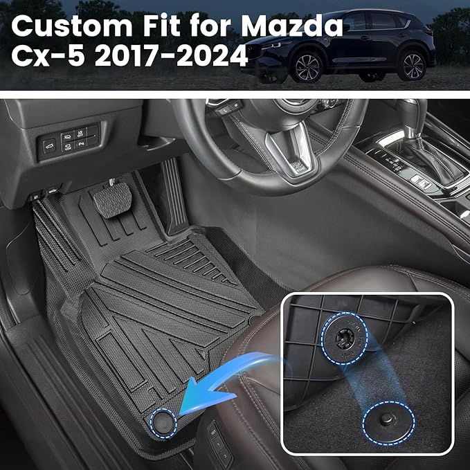 Compatible for 2017-2025 Mazda CX-5 Floor Mats Full Set CX5 Floor Mats & Seat Back Cover & Cargo Liner for 2017-2025 CX5 Accessories