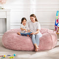 Hobestluk 4FT Bean Bag Chairs Adult Bean Bag with Portable Handle Comfy Large Bean Bag Chair with Removable Cover for Living Room Bedroom or Reading Nook (Stripe Pink, 4FT)
