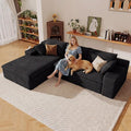 107" Cloud Sectional Couch with L-Shape Chaise, Modern Corduroy Viral Boneless Sofa for Living Room,Memory Foam Couches in a Box with Deep Seat,No Assembly Required (Black,Left-Facing Chaise)