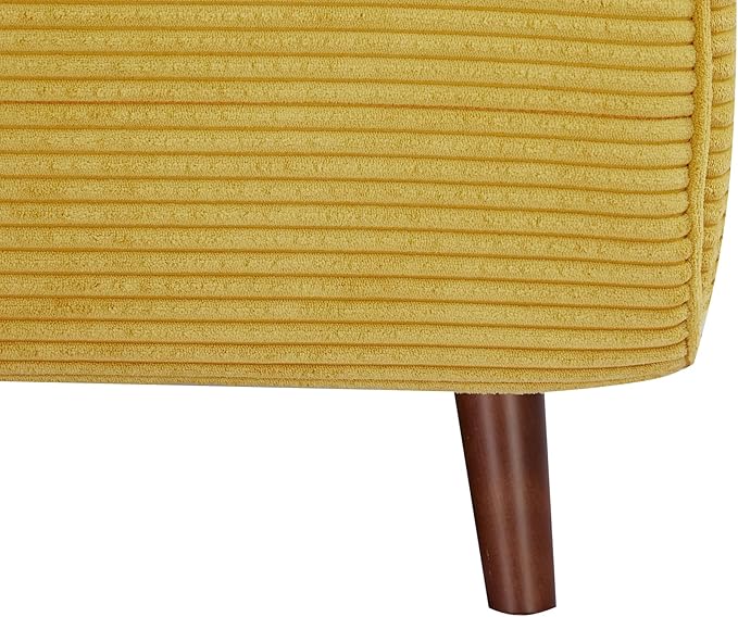 CITTANEO 42" Convertible Sleeper Chair, 3-in-1 Chair Bed Sleeper for Adults with Adjustable Backrest, Pillow & Wooden Arms, Loveseat Sofa Bed for Apartment, Office, Mustard Yellow