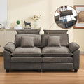 72'' Cloud Modern Loveseat Couch with Detachable Headrest, Modular Sectional Sofa Couch Deep Love Seat, Oversized 2 Seater Chenille Comfy Sofa with Armrests for Living Room, Brown