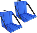 CAMPHILL 2PCS Portable Stadium Seat Cushion for Bleachers,Folding Lightweight Seat with Backrest,Adjustable Straps,Ideal for Camping,Hiking,Sports Events,Outdoor Concerts