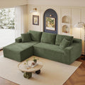 105" Sectional Couches for Living Room Cloud Couch Sofa with L-Shape Upholstered Boneless Couchs Modern Modular Sectional Couch with Chaise (Green, 105" W+Left Facing Chaise+2Seaters)