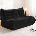 Bean Bag Loveseat Chair Big Sofa Beanbag Chair for Adults Fireside Chair Bean Bag Lounger with Memory Foam Filled for Home,Apartment or Gaming Venue（Black Teddy）