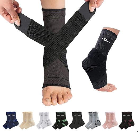 ABIRAM Ankle Brace for Women & Men, Ankle Compression Sleeve, Foot Sleeve with Wrap, Ankle Support, Foot Support for Sprained Foot & Arch, Plantar Fasciitis Relief Socks, Achilles Tendonitis