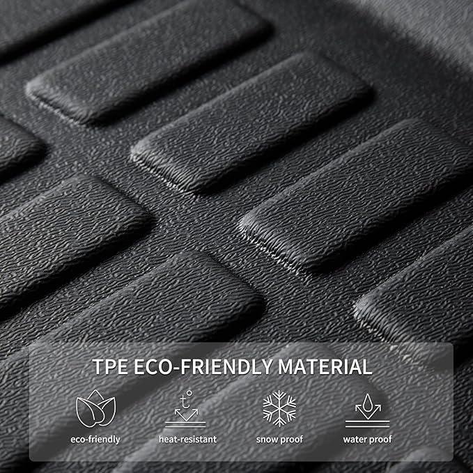 KELCSEECS® Floor Mats Custom for Honda Ridgeline 2026 2025 2024 2023-2017 All Weather Protection TPE Duty Non-Slip Automotive Floor Liners Fits Front & 2nd Row Full Set Accessories, Black