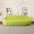JACH Bubble Sofa, 98.43'' Comfy Upholstered Sofa, Mesh Fabric Curved Couch, 3D Honeycomb Shape Modern Couch for Living Room, Office, Apartment, Small Space (Fluorescent Green)