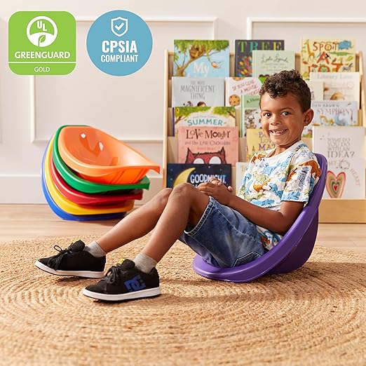 ECR4Kids Leaf Floor Seat, Rocker Chair, Primary, 6-Piece