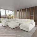 Cloud Modular Sectional Couch,157" Oversized 8 Seater Living Room Seats,U Shaped Sofa Couch with Storage Ottoman,Plush Convertible Sectional with 2 Chaise,Sofa Covers Washable&Replaceable (Beige)