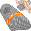 Large Knee Pillow for Side Sleepers, Half Moon Memory Foam Bolster Pillow for Legs, Ergonomic Design Wedge Elevation Pillow for Side & Back Sleeping, Under Knee Support, Foot, Ankle, Lumbar,Gray