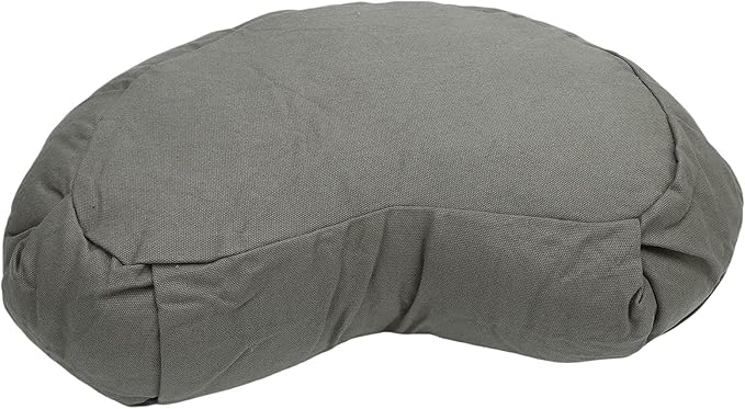 ZJchao Half Moon Meditation Cushion Filled with Buckwheat Hulls and Cotton Cover Yoga Meditation Pillow for Floor Sitting Comfortable Support for Home Office Outdoor Use Size
