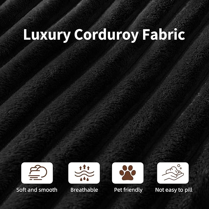 110" Modular Sectional Couch with 2 Movable Ottoman, Cloud Sofa Couches for Living Room, U Shaped Deep Seat Boneless Sofa,Luxury Corduroy Fabric, No Assembly Required