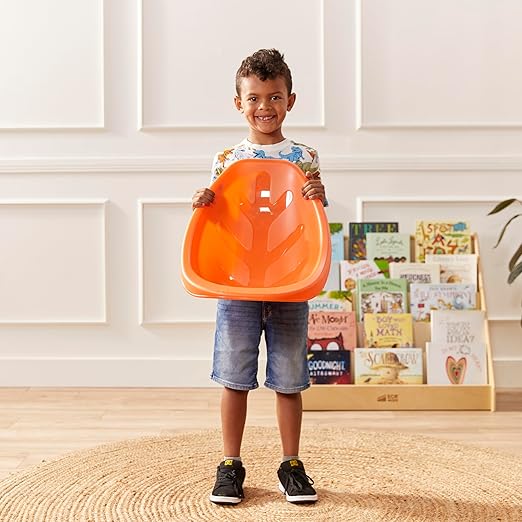 ECR4Kids Leaf Floor Seat, Rocker Chair, Orange, 6-Piece