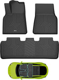 KARPAL Floor Mats for Tesla Model Y 2021-2024 5-Seater (Not Fit 7 Seats), All Weather TPE Floor Liners 1st & 2nd Row, Model Y Accessories 3PCS