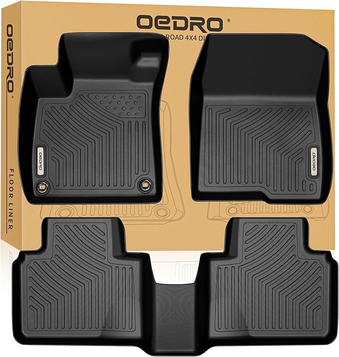 OEDRO Floor Mats Fits for Honda Accord Sedan 2018-2022 (Gasoline & Hybrid), All Weather Custom Fit Anti-Slip TPE Accord Accessories Floor Liners,1st & 2nd Row