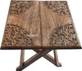 Small Altar Table for Meditation, Puja, Wiccan, Buddhist Practices - Wooden Low Side Table, Japanese Tea Table, Folding Dragon Design With Floral Pattern