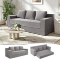 MeMoreCool Sleeper Sofa Bed – 3 Seater Convertible Floor Couch with Pillows, Grey Corduroy Foam Lounger, No Assembly Comfy Folding Futon | Space-Saving Foam Sofa for Small Rooms & Apartments
