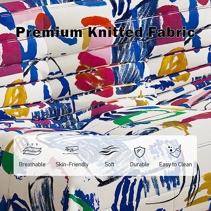 Bean Bag Chair Loveseat, 2 Seater, Multicolor, Modern, High Density Memory Foam, L-Shaped, Adults & Teens