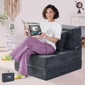 HILERO Folding Sofa Bed, 4 in 1 Convertible Sleeper Chair with Pillow, Single Memory Foam Fold Out Chair Bed, Modern Floor Futon Sofa Couch Mattress for Living Room/Guest/Apartment, Dark Grey