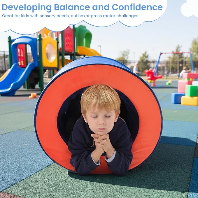 BALAPET Barrel Roll Sensory Chair for Kids, Durable High-Density Foam Sensory Pod, Reinforced Calming Toy with Deep Pressure for Autism, ADHD, Perfect for Classroom Home Use