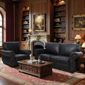 Couchus Living Room Furniture Sets,Mid-Century Vintage Sofa Couches with Rivet Design (Grey, Single+Loveseat)
