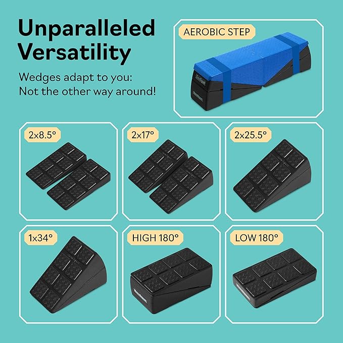 Squat Wedge - Squat Wedge Block 960 LBS Capacity - Slant Board for Calf Stretching with 5 Adjustable Angles - Calf Stretcher Slant Board - Yoga Blocks - EPP Material for Ankle Mobility & Physical Therapy