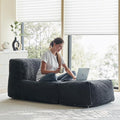 Bean Bag Chair, Giant Bean Bag Chairs for Adults, Comfy Corduroy Boneless Chair, Memory Foam Filled Bean Bag Sofa for Living Room, Bedroom, Balcony, Grey