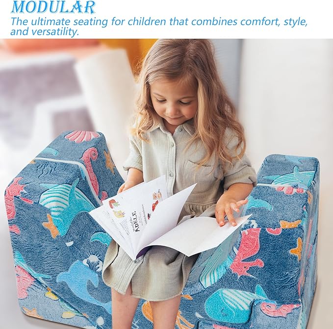 MeMoreCool Foam Climbing Toddler Couch – Modular Sofa with Slide & Stairs | Convertible Playroom Couch | Crawling & Climbing Soft Furniture | Washable Cover | Gift for Kids