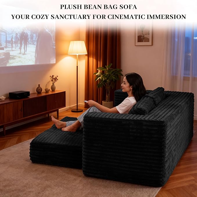 HABUTWAY Convertible Folding Sofa Bed Couch,3 in 1 Pull Out Couch Bed,Loveseat Sleeper Sofa Bed,Boneless Couches with Pillows for Living Room Bedroom, Black