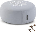 Mindful Modern Large Meditation Cushion for Zafu Yoga - Meditation Pillow for Sitting on The Floor - Buckwheat Hull Filled Yoga Cushion with Removable, Washable 100% Cotton Cover and Carry Handle