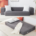 Lazyzizi Floor Sofa Bed, Convertible Sleeper Lounge Couch Folding Mattress with 2 Pillows & Washable Cover for Living Room, Guest, Playroom, Queen