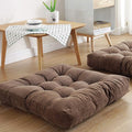 Square Floor Seat Pillows Cushions 22" x 22", Soft Thicken Yoga Meditation Cushion Pouf Tufted Corduroy Tatami Floor Pillow Reading Cushion Chair Pad Casual Seating for Adults & Kids, Coffee