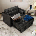 ORRD Convertible Sofa Bed, 3-in-1 Multi-Functional Faux Leather Sleeper Couch Pull-Out Bed, 48'' Loveseat Bed Chaise Lounge with Adjustable Backrest and Hidden Side Table for Living Room, Small Space