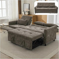 Gagawin 2 in 1 Convertible Sofa Bed with Reversible Recliner, Chenille 3-Seater Couch Sleeper with Pull Out Bed & Adjustable Backrest & Dual USB Charging Ports for Living Room, Gray